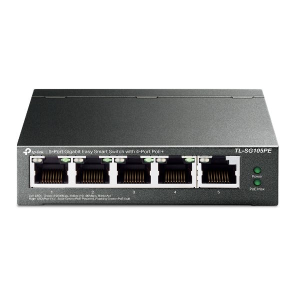 5-Port Gigabit Easy Smart Switch with 4-Port PoE+ TL-SG105PE